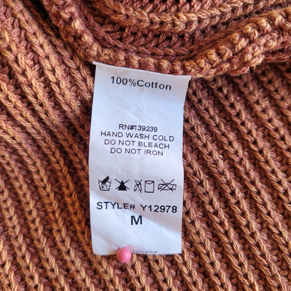 Do+BE Women's Lace Up Open Shoulder Cable Knit Sweater Raw Sieena Size M - Picture 10 of 12